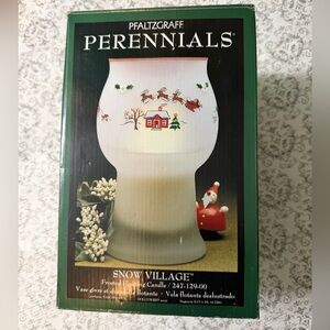 Pfaltzgraff Snow Village Candle Holder Votive 1996 Vintage Christmas Decor Y2K